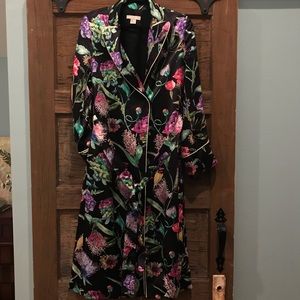 Stunning Dressy Comfort Robe Coat floral &birds